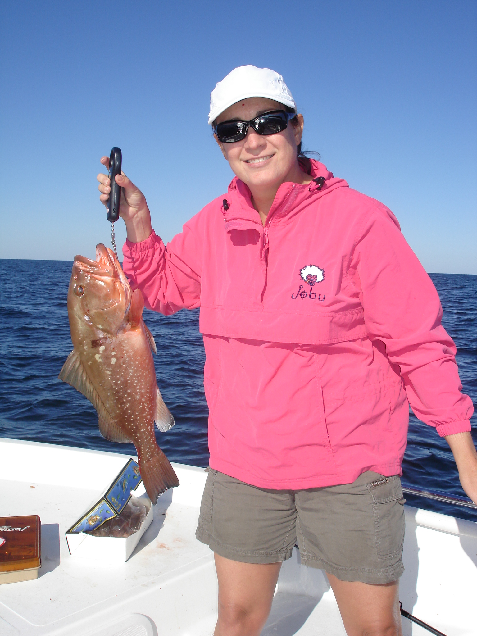 Just one more of the Jo part of Jobu with her proud catch back during some cooler weather.