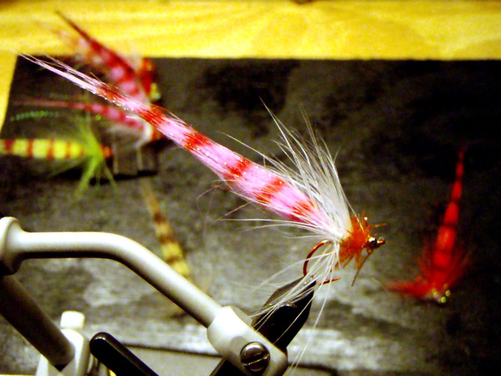 pink craft fur shrimp