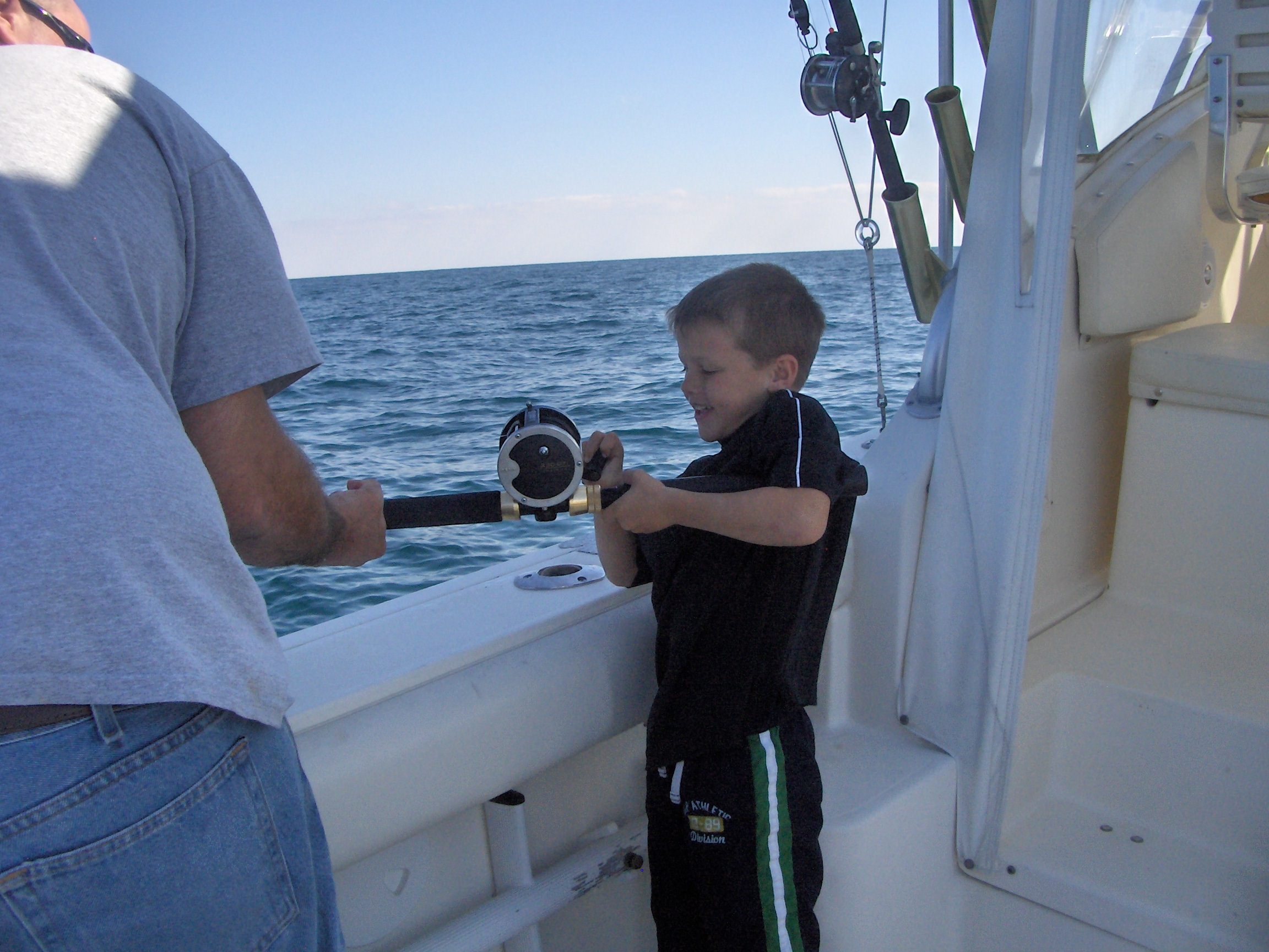 Landon gets some help with his grouper:)