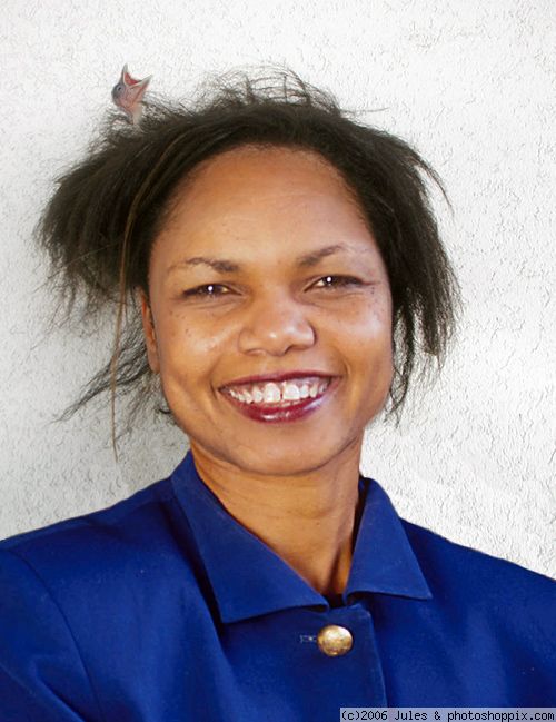 You got me. The bird was photoshopped in, but the face is real. Scary, huh?